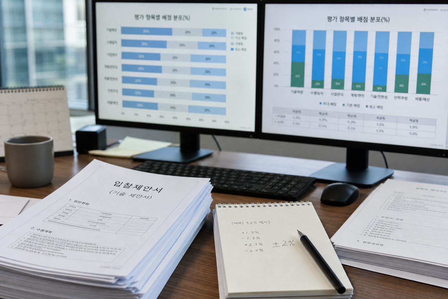 발주처별 사정율·개찰 데이터 분석 화면