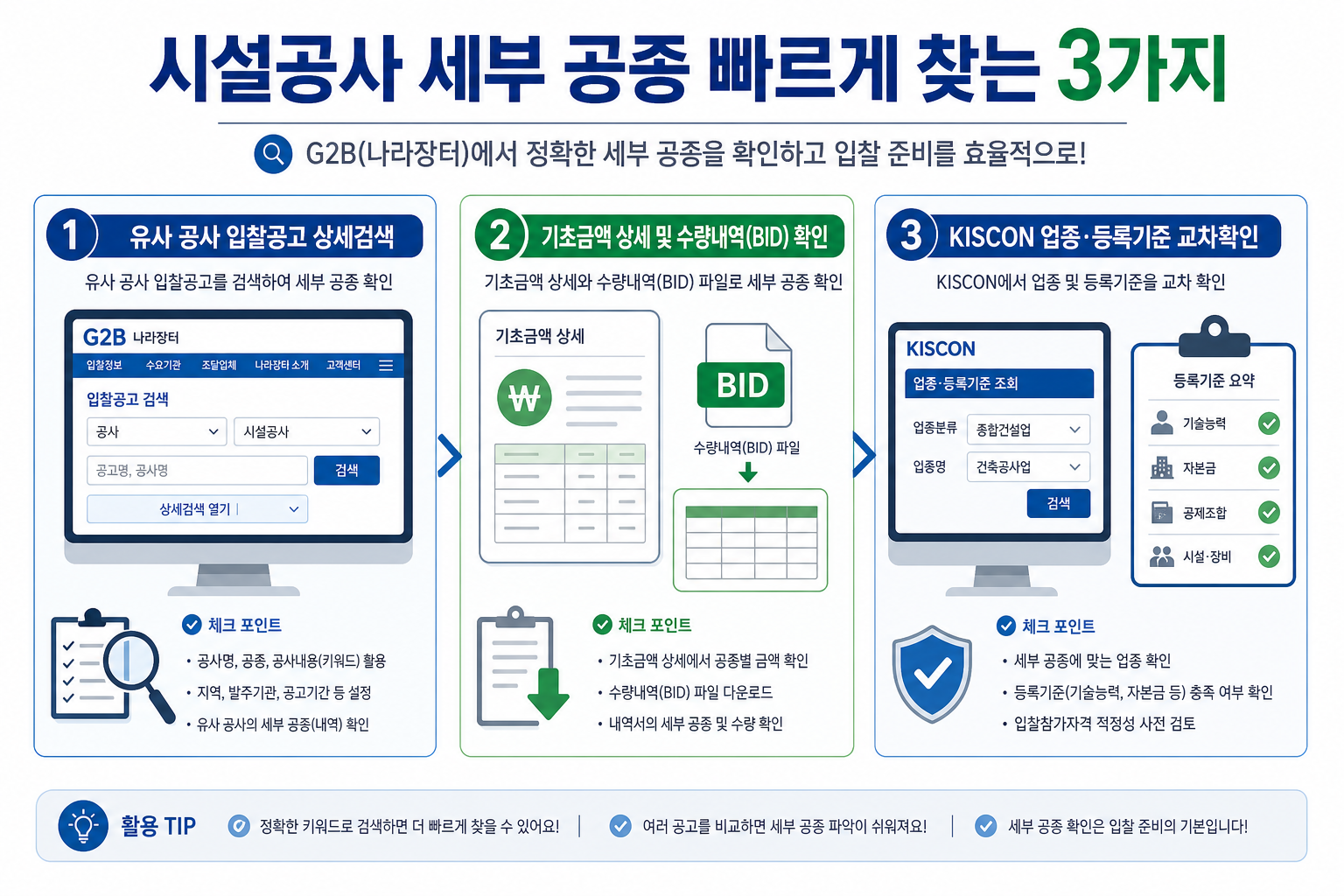 시설공사 세부 공종 빠르게 찾는 3가지